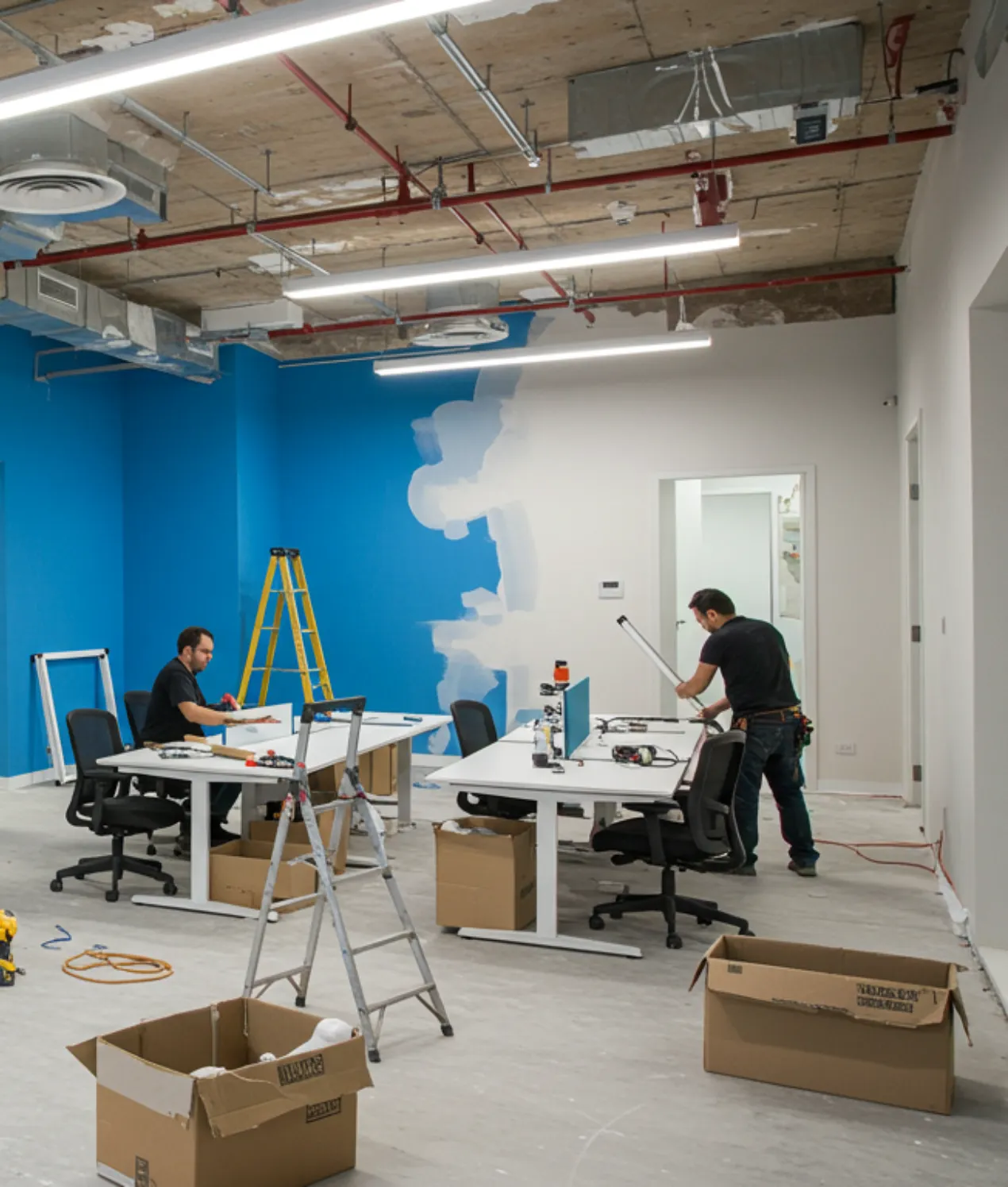 Office renovation enhancing workspace