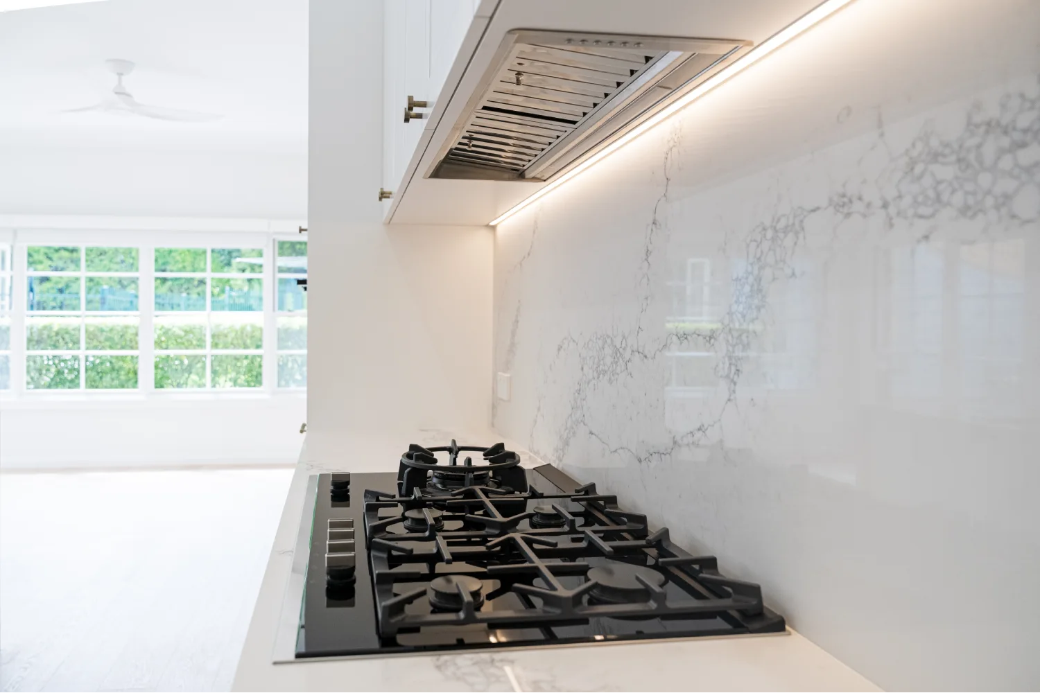 Modern kitchen with island bench and pendant lights