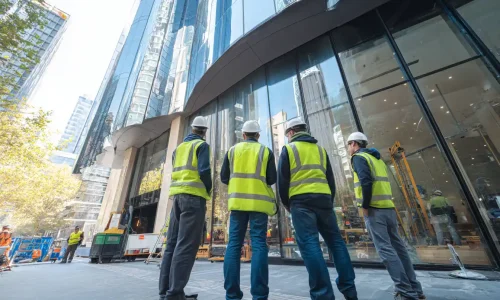 Building maintenance team inspecting a Sydney commercial property